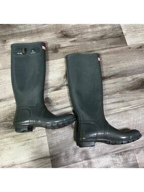 Hunter Original Gloss Tall Rain Boots Graphite Grey Women’s Size 7